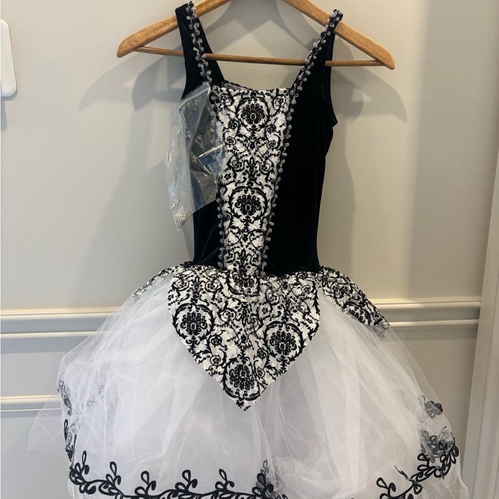Elegant Black and White Kids Ballet Costume